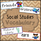 Social Studies Vocabulary Cards Kindergarten