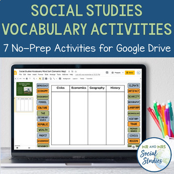 Preview of Social Studies Vocabulary Activities for Google Drive