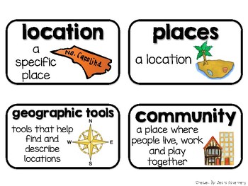 social studies grade 1st vocabulary cards preview