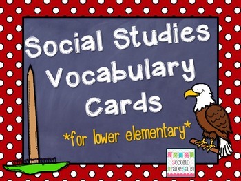 Preview of Social Studies Vocabulary Cards for Lower Elementary