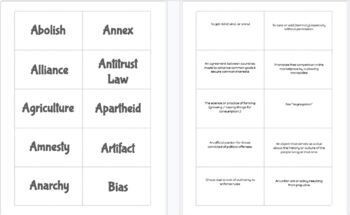 Preview of Social Studies Vocabulary: Grades 6-12 Flash Cards