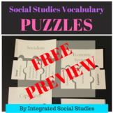 Social Studies Vocabulary Puzzle FREE PREVIEW