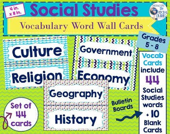 Preview of Social Studies Vocabulary Word Cards