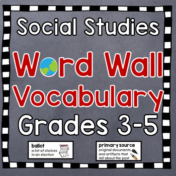 Preview of Social Studies Vocabulary Word Wall and Activities Bundle