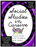 Social Studies in Cursive 3rd Grade Georgia Vocabulary