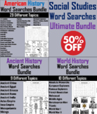 Social Studies Word Search Bundle: Ancient, World, and Ame