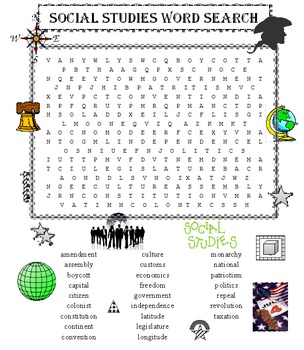 Preview of Social Studies Word Search Puzzle