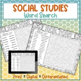 Social Studies Word Search Puzzle Activity