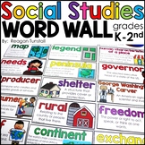Social Studies Word Wall Cards K-2