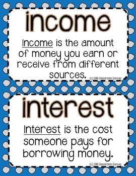 Preview of Social Studies Word Wall Words (& Definitions) - Economics