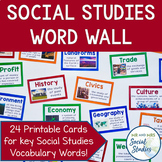 Social Studies Word Wall with History, Civics, Economics a