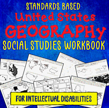 Preview of Social Studies Workbook: U S Geography Standards-Based Intellectual Disabilities