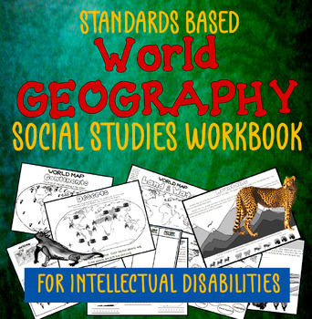 Preview of Social Studies Workbook: World Geography for SPED & Intellectual Disabilities