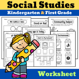Social Studies Worksheet for Kindergarten & First grade.