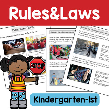 Preview of Social Studies Worksheet on Rules and Laws