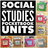 Social Studies YEAR LONG POCKETBOOK MEGA Bundle! {7 MEGA UNITS}