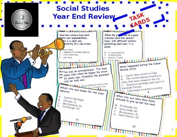 Preview of Social Studies Year End Review Task Cards