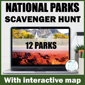 Preview of Social Studies end of year or back to school : National Parks scavenger hunt