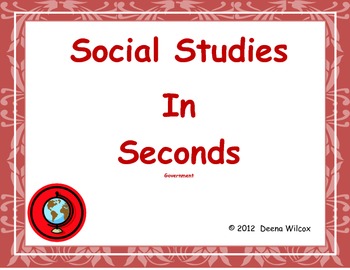 Preview of Social Studies in Seconds (government)