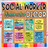 Social Worker Office Decor Watercolor Set