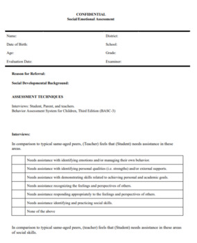 Preview of Social Worker - Template for a complete social work evaluation