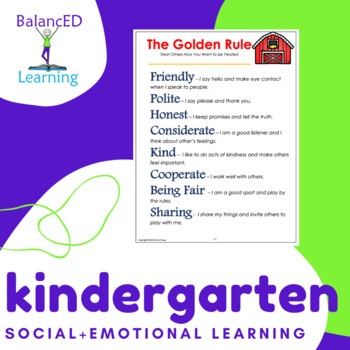 Preview of Social and Emotional Program for Kindergarten - Farm-themed SEL