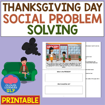 Preview of Social and General Problem Solving | Thanksgiving Theme