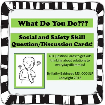 Preview of Social and Safety Skill Question/Discussion Cards