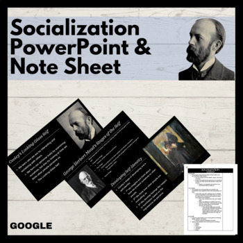 Preview of Socialization PowerPoint and Note Sheet for Sociology: Multiple Editable Formats