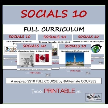 Preview of Socials 10 FULL COURSE BUNDLE
