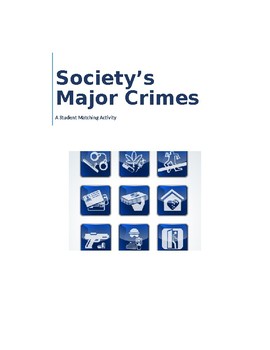 Preview of Sociey's Major Crimes:  A Forensics Matching Activity (Virtual Friendly)