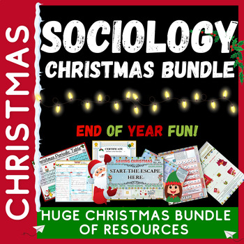 Preview of Sociology Christmas End of Year Bundle