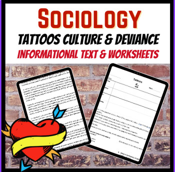 Preview of Sociology Culture & Deviance Tattoos Reading W/Worksheets Emergency Sub Plans
