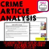 Sociology: Deviance and Crime Article Analysis Activity