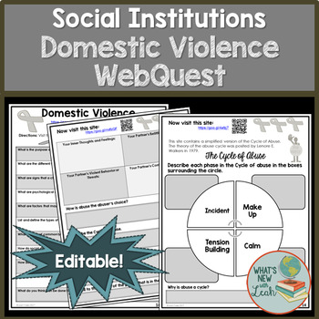 Preview of Sociology Domestic Violence WebQuest