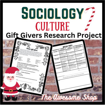 Preview of Sociology Gift Givers Research Project (Culture and Norms) Winter & Christmas
