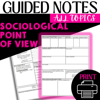 Preview of Sociology: Guided notes for PowerPoint The Sociological Point of View