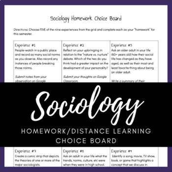 sociology homework