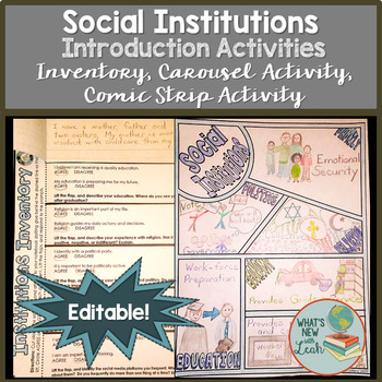 Preview of Sociology Introduction to Social Institutions Activity