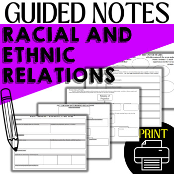 Preview of Sociology: Racial and Ethnic Relations PowerPoint Notes
