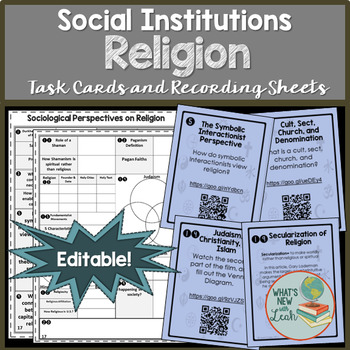 Preview of Sociology Religion Task Cards