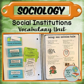 Preview of Sociology Social Institutions Vocabulary Unit