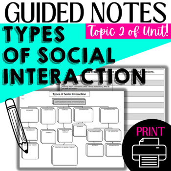 Preview of Intro to Sociology Notes for Social Structure Topic 2 | Social Interaction