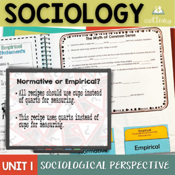 Preview of Sociology Sociological Perspectives Interactive Notebook Unit with Lesson Plans