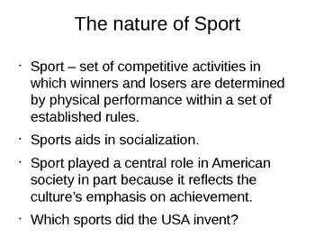 Preview of Sociology - Sports