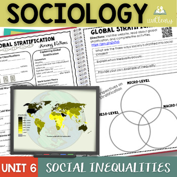 Preview of Sociology and Social Inequalities Interactive Notebook Unit with Lesson Plans