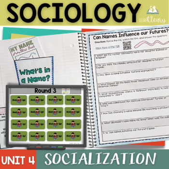 Preview of Sociology and Socialization Interactive Notebook Unit with Lesson Pans