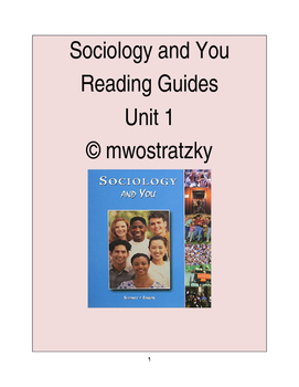 Preview of Sociology and You Unit 1 Reading Guide and Key