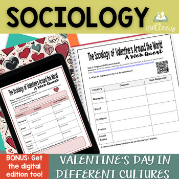 Preview of Sociology of Valentine’s Day in Different Cultures Print and Digital Activity
