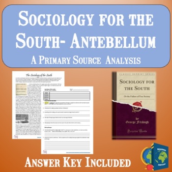 Preview of Sociology For The South Primary Source Reading- Antebellum